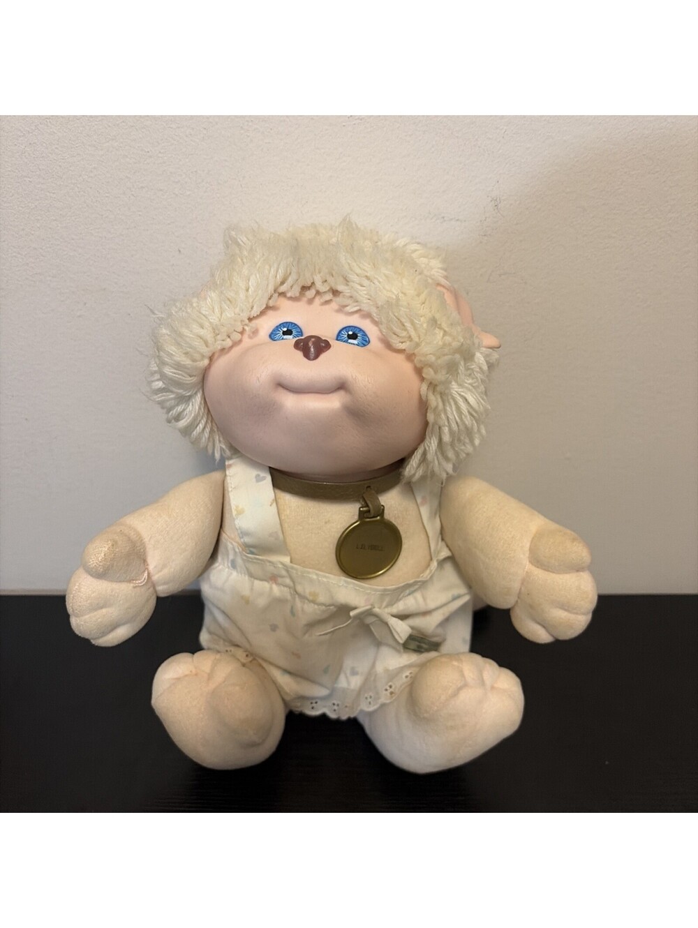 VTG 1983 Coleco Cabbage Patch Kids Koosas 15" dog Lion Plush Doll Dress Necklace